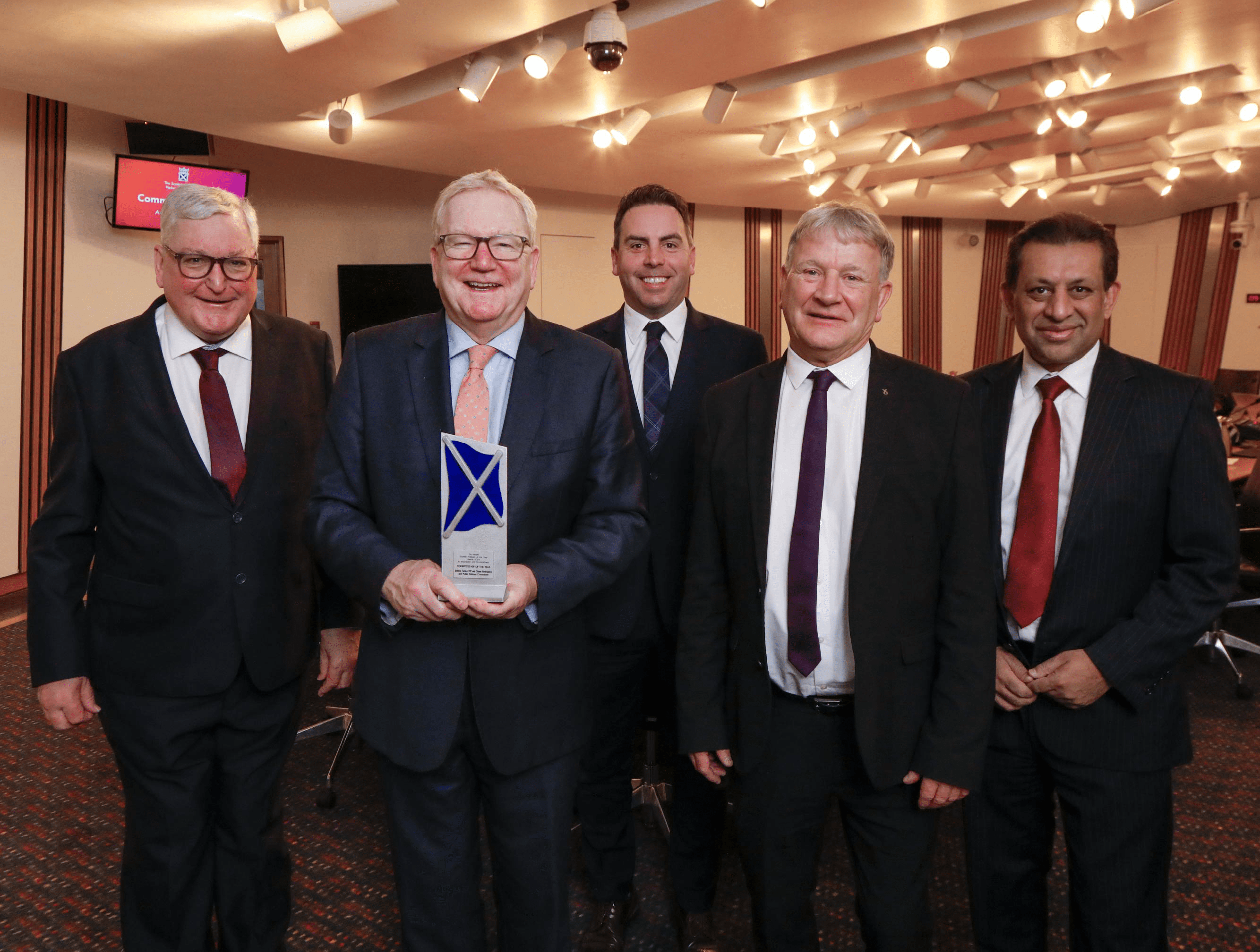 The Committee Members with the Scottish Politician Of The Year Awards 2024 award for Committee MSP of the Year